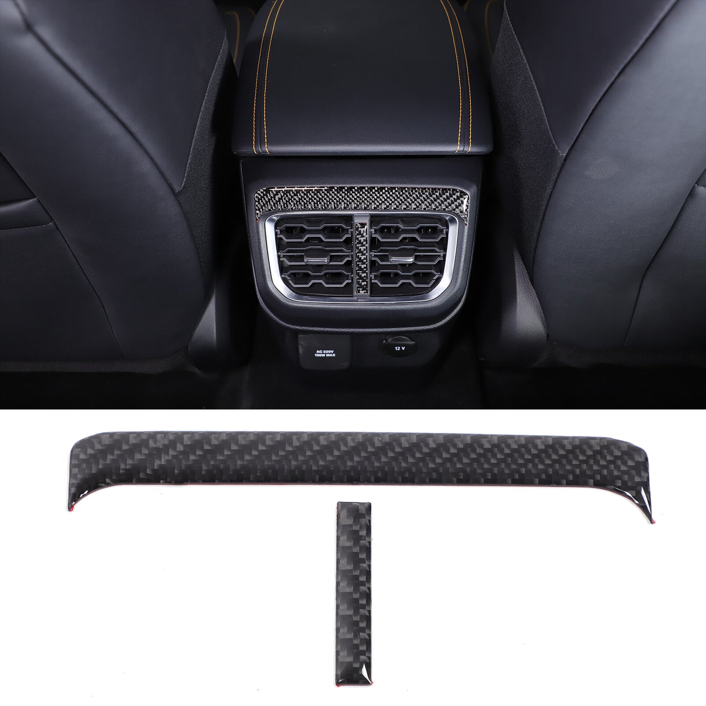 Carbon fiber car rear air vent socket panel decorative sticker for Ranger 2023-24 n