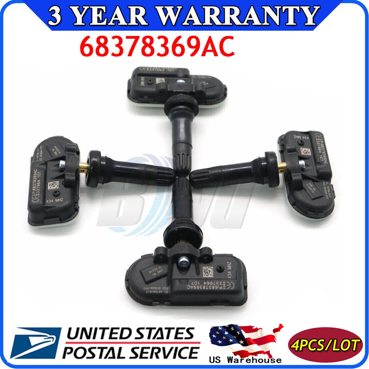68378369AC 4X Brand New TPMS Sensor for RAM 2500 Tire Pressure Monitoring System - v