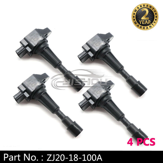 4-piece ignition coil set suitable for Mazda 2 1.5L-L4 and for Mazda 3 1.4L-1.6L engines. ZJ20-18-100