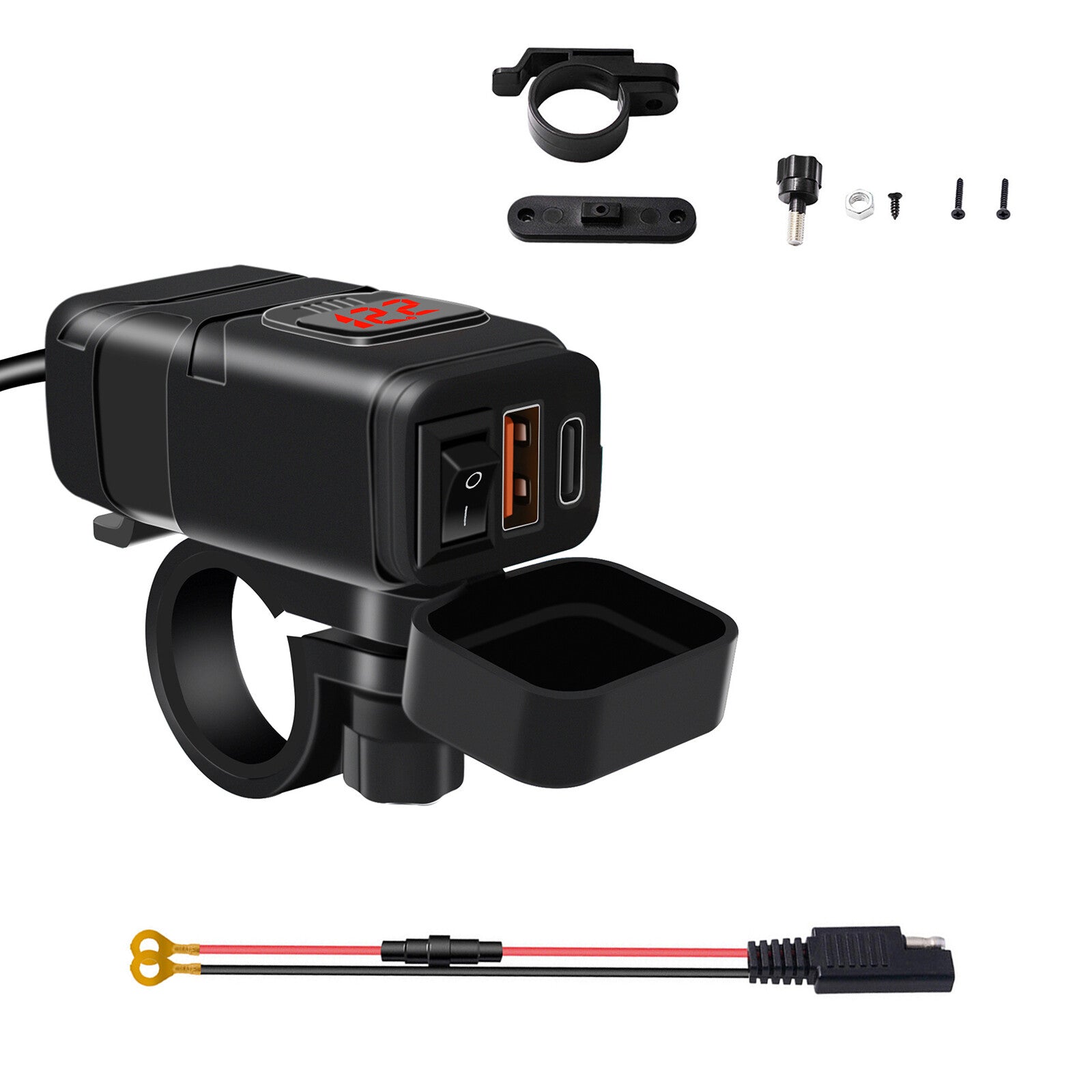 1 PC Motorcycle Dual USB For Phone QC 3.0 Quick Fast Charger Adapter Accessories