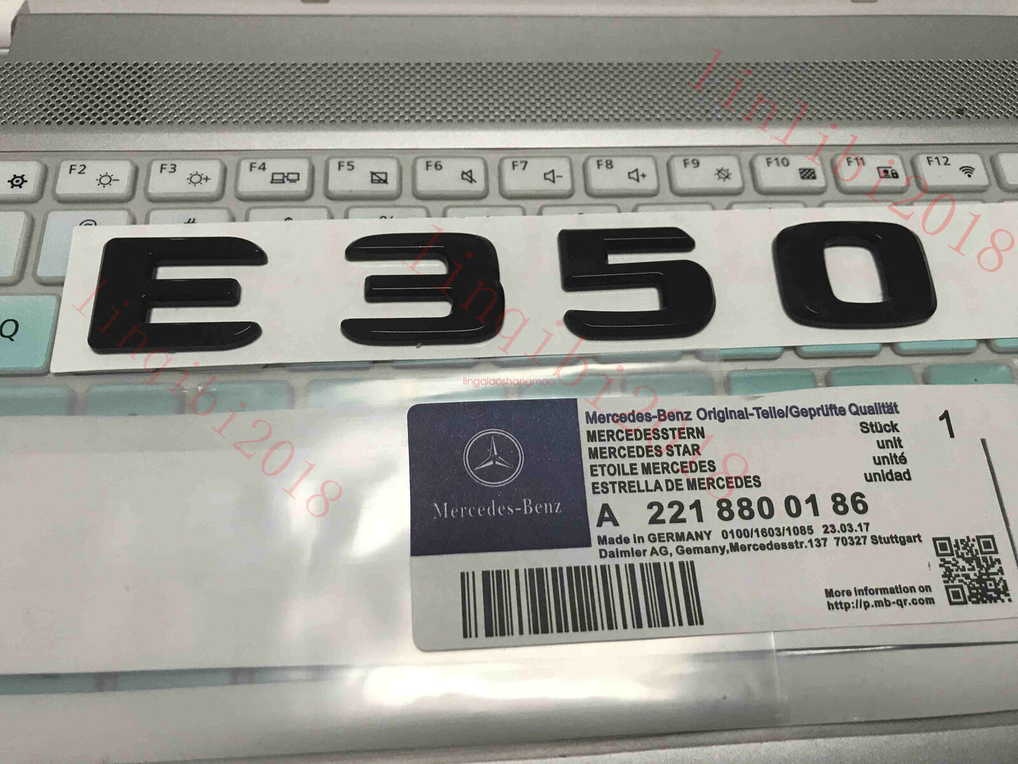 Glossy black 3D E350 lettering Trunk badge/badge for E-class E350