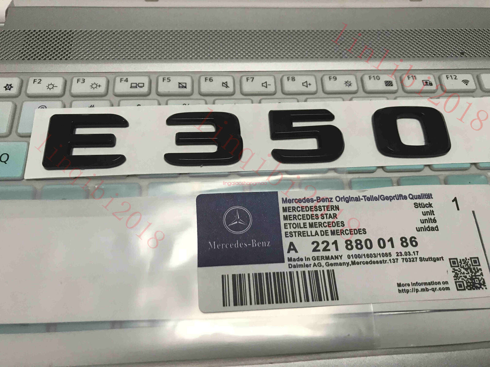 Glossy black 3D E350 lettering Trunk badge/badge for E-class E350