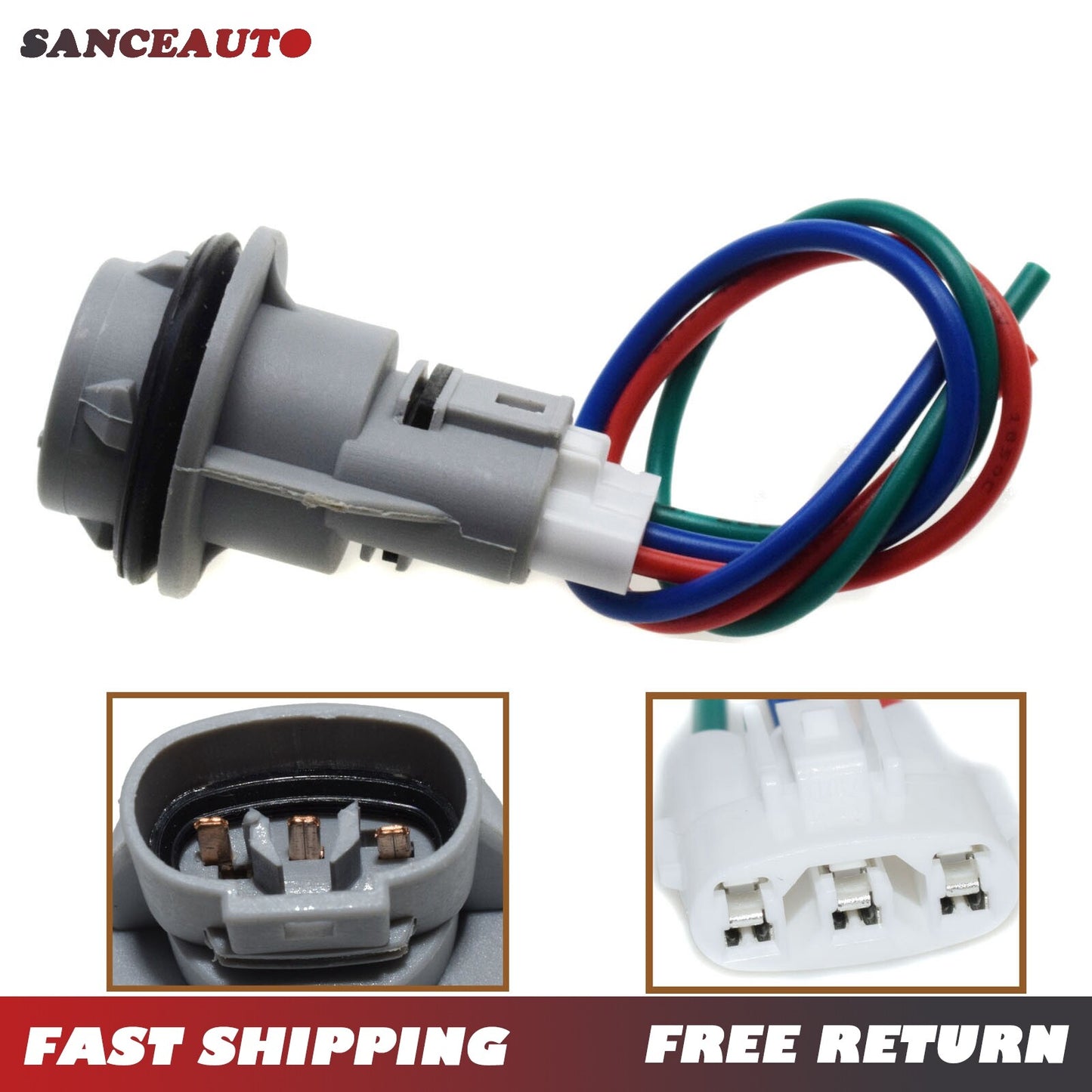 Front turn signal light socket connector wiring harness with 3-wire kit for Honda for Civic - n