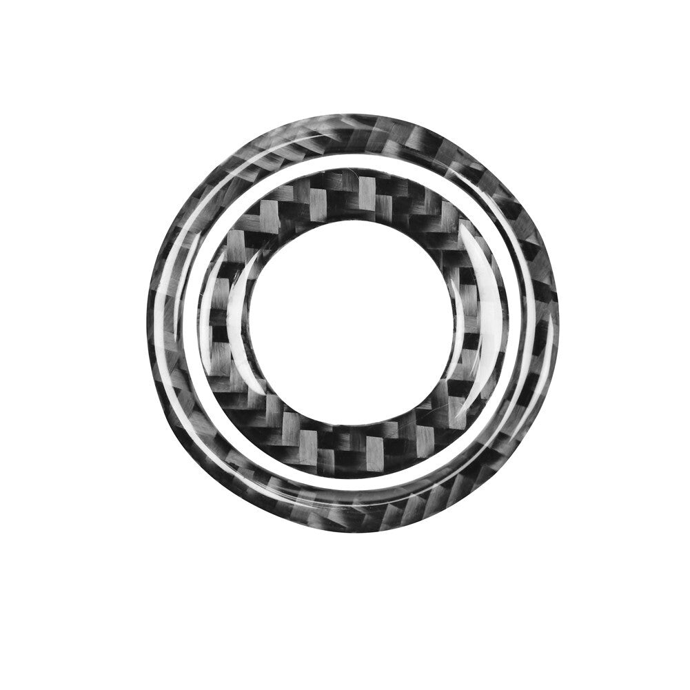 2Pcs Start Power Button Ring Trim Carbon Fiber for Dodge for Challenger 2015-2020