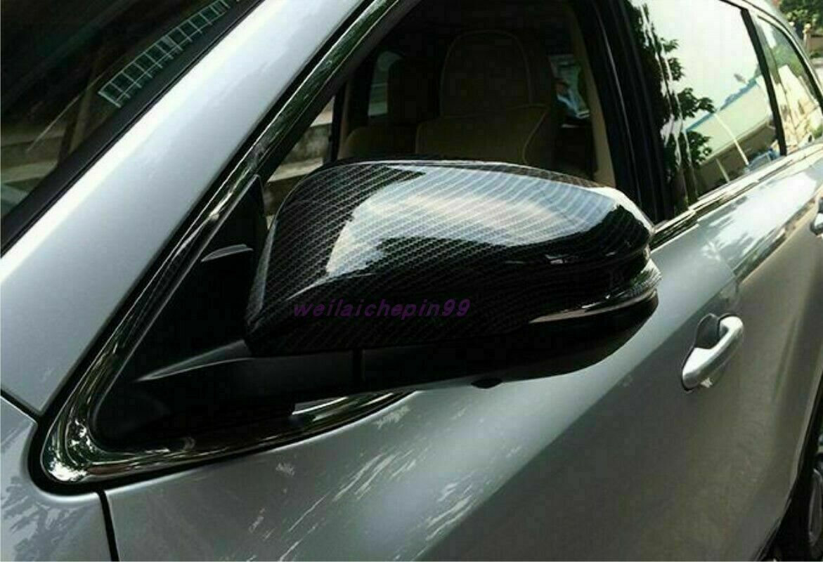 Carbon Fiber ABS RearView Side Mirror Cover Trim for Toyota Highlander 2014-2019