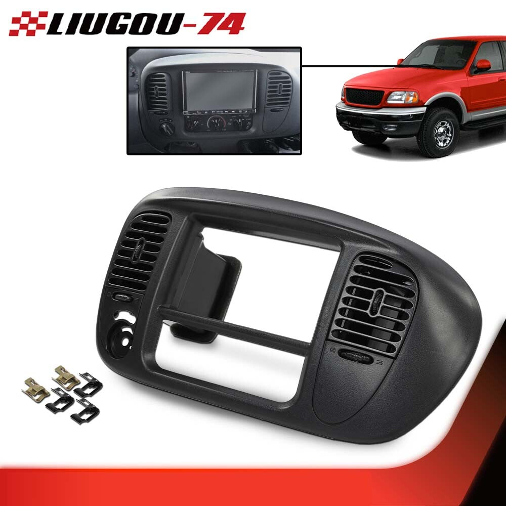 Center Dash Radio Surround Bezel Trim Panel Black Fits 2000 - 2003 for F150 - v
