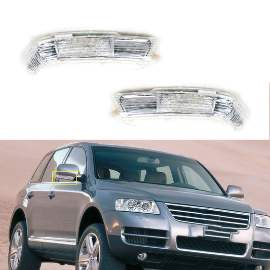 Pair For 2003-07 for VW Touareg Rearview Mirror Turn Signal Indicator Lamp Fit