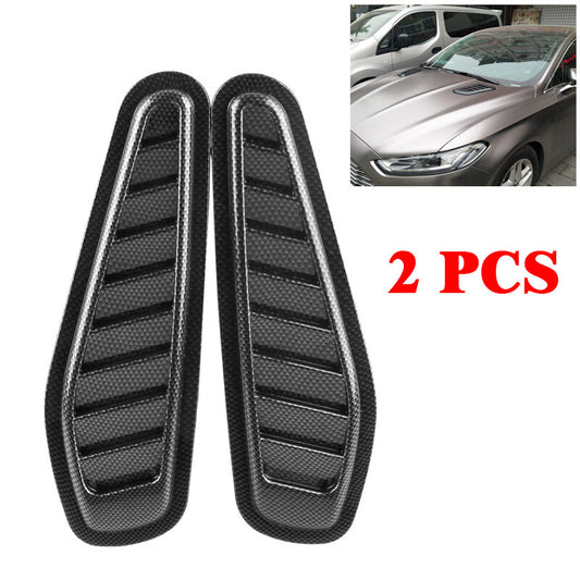 Carbon fiber style car and truck air intake spoon turbine cap vent cover - n