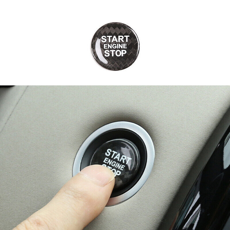 Real Carbon Fiber for Jaguar XJ 10-2019 Start Button Ignition Switch Cover Trim