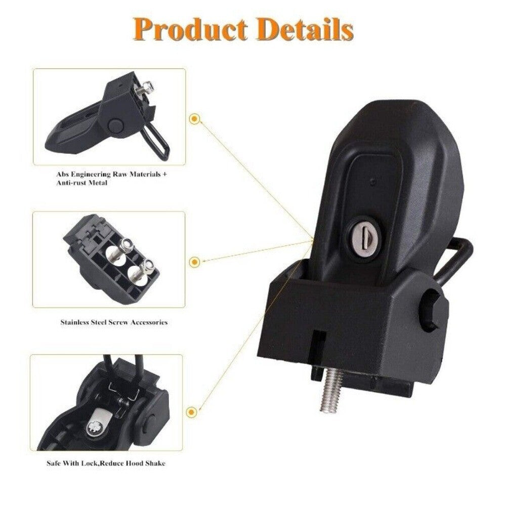 for Jeep for Wrangler JL JLU Gladiator JT 2018-2023 Hood Latches Hood Lock Catch Kit