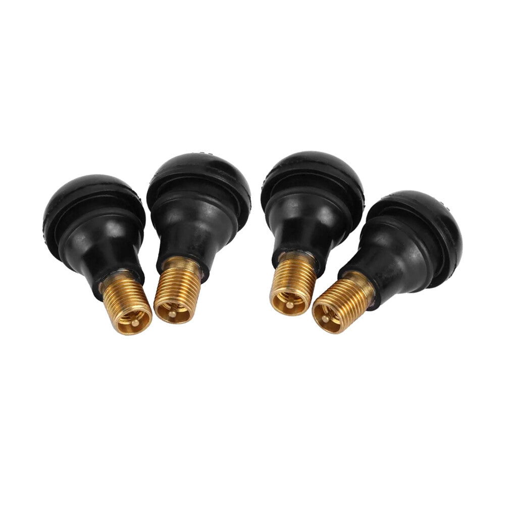 TR412 4x Rubber Short Snap-In Tire Wheel Valve Stems Fits for ATVLawn MowerEtc Q