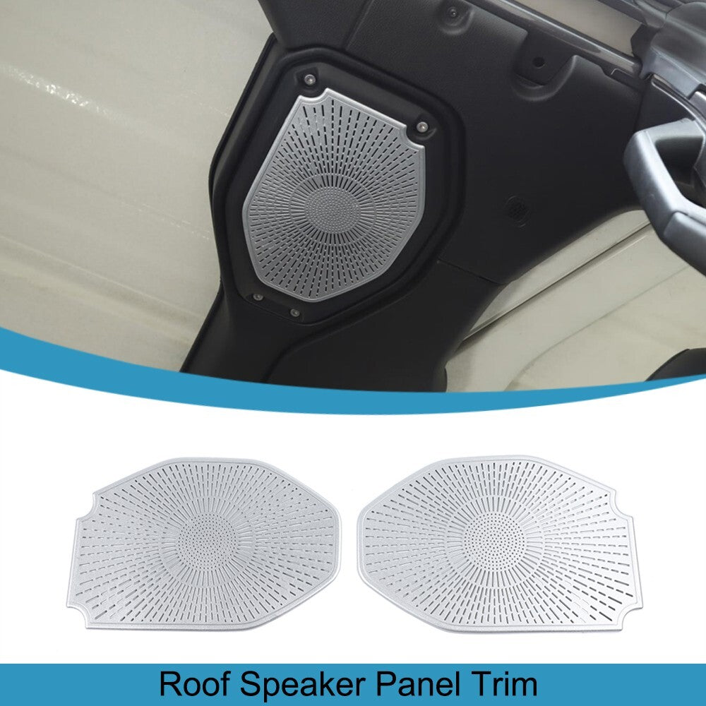 Silver Roof Speaker Panel Cover Trim for Jeep for Wrangler JL Gladiator JT 2018-2023