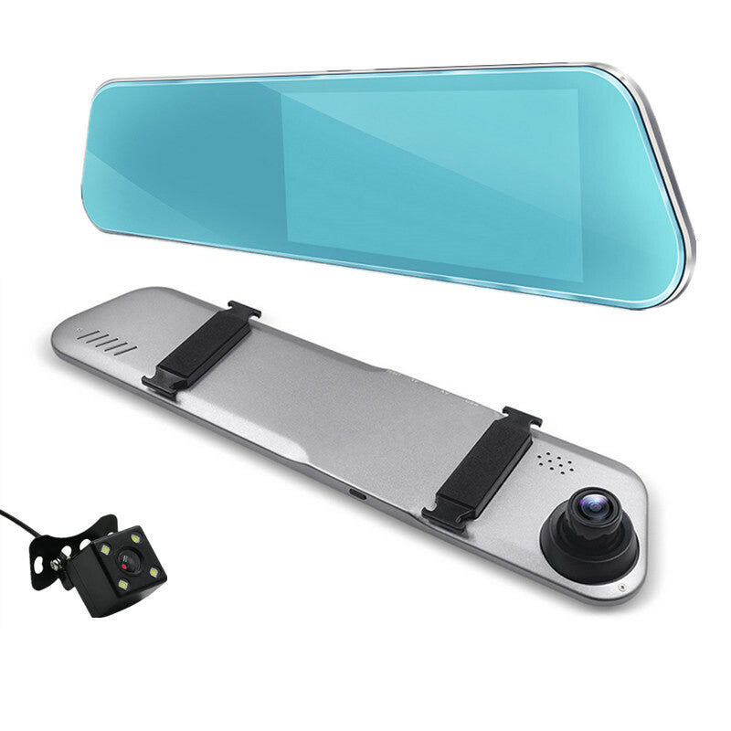 Dash Cam DVR Recorder Car 5.5 Inch Dual Lens Recorder Mirror Dual Lens Rearview