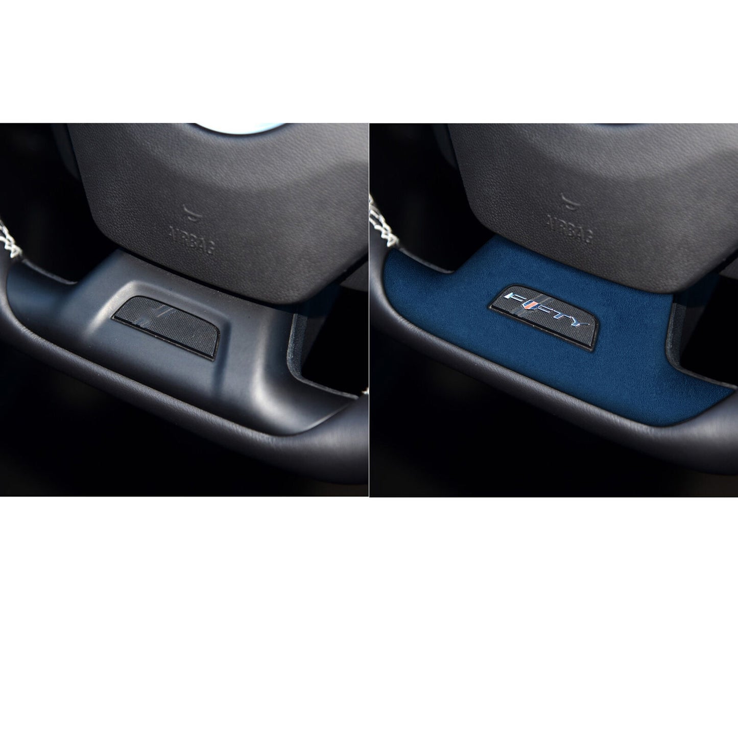 Car Steering Wheel U Type Cover Trim Fit for Chevrolet Camaro 2016-20 Blue Suede