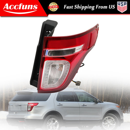 Red transparent passenger side taillights with halogen lights are available on Explorer 2011-2015 models. n