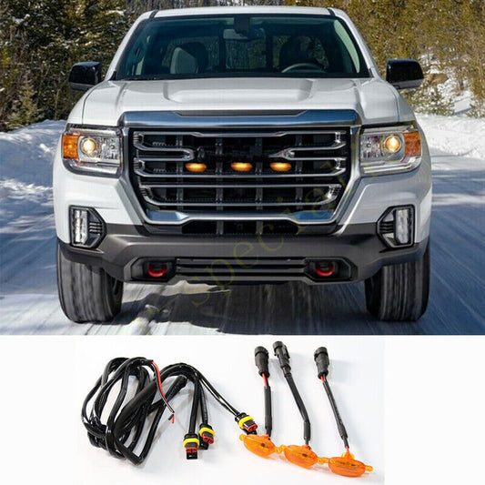 for GMC for Canyon 2021-2024 yellow Style Front Grill LED Marker Light Kit