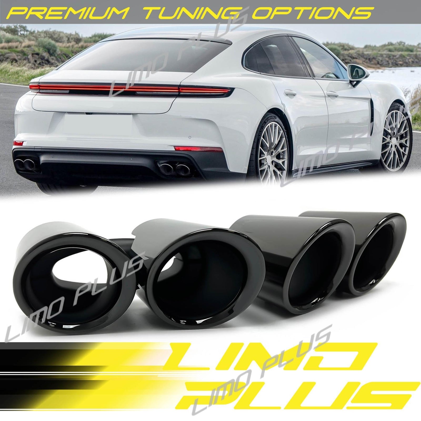 GTS style black exhaust pipes for Porsche for Panamera 972 2024 2025 Q