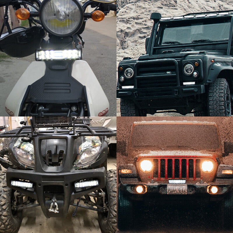 2x 6inch LED Work Driving Light Bar DRL Flood Spot Combo Offroad Fog Lamp Truck