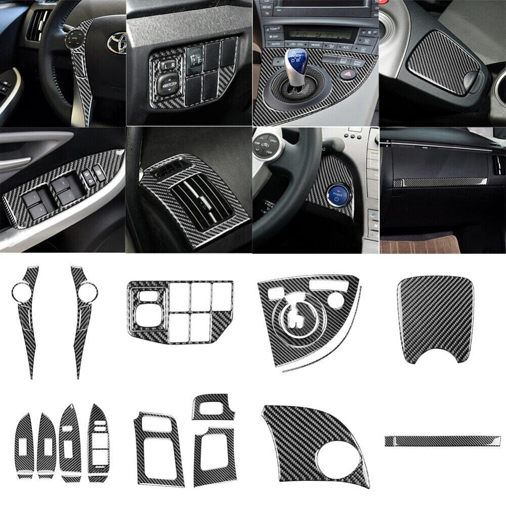25Pcs Carbon Fiber Interior Full Kit Cover Trim For Prius 2012-2015 New n