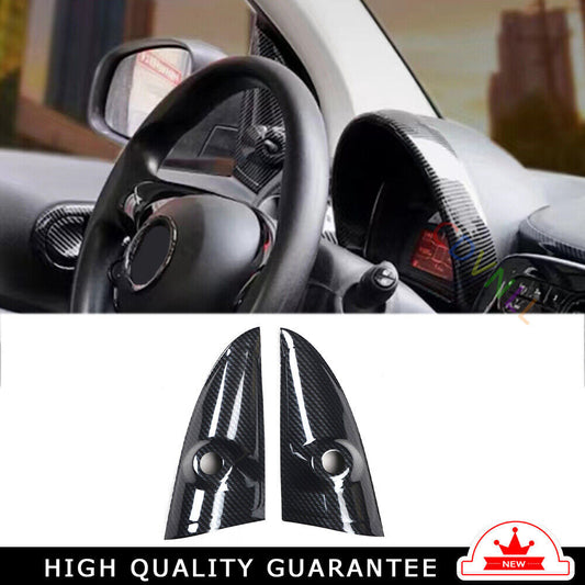 Car A Post Front Triangle Cover Trim for Mercedes-Benz for SMART 15-18 Carbon Fiber