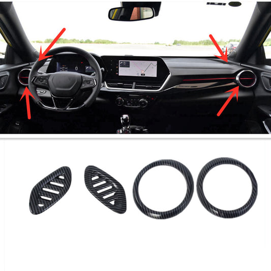Fit for Chevrolet Trax 2024 Dashboard Air Vent Cover Trim Carbon Fiber Kit 4pc