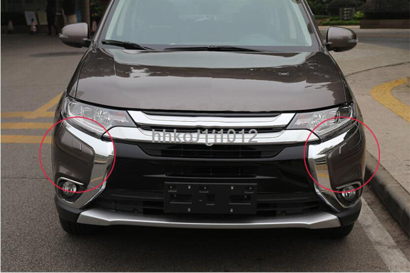 for Mitsubishi Outlander 2016-2020 Front Bumper Grille Side Cover Trim Chrome 6x