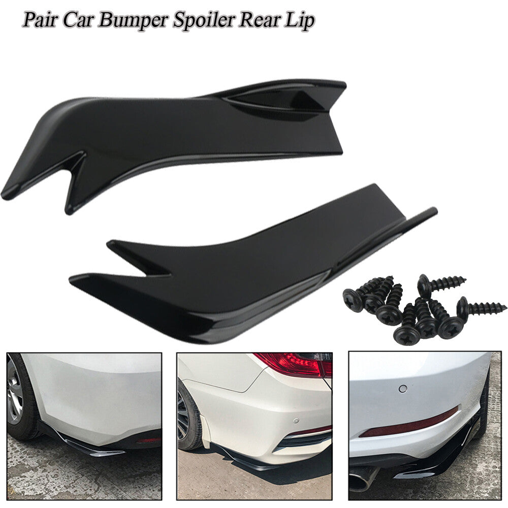 2-piece car bumper, boiler rear lip, diffuser, wrap-around corner spade, glossy black