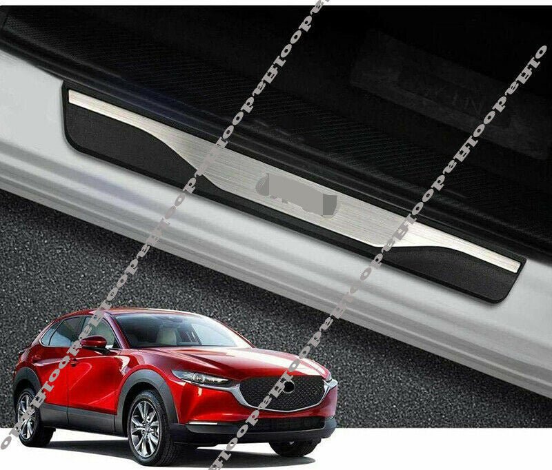 4P for Mazda CX-30 2020-2022 Car Door Sill Scuff Plate Guard Moulding Cover Trim