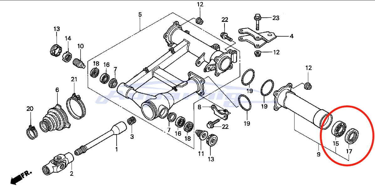 for Honda Foreman 400 500 Rancher 350 420 Left Rear Axle Wheel Bearing+Seal Kit