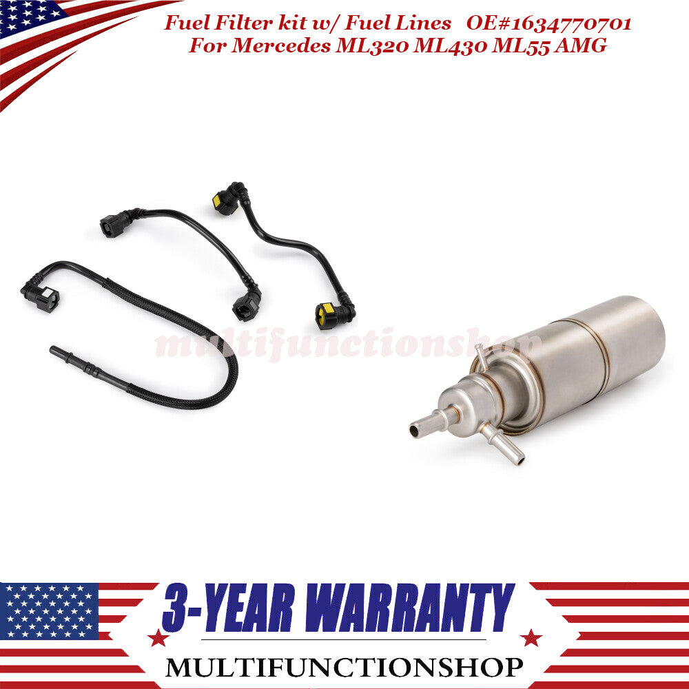 for Mercedes ML320 ML430 ML55 3.7L 1998-2003 Fuel Filter & 3 Hose Conversion Kit Q