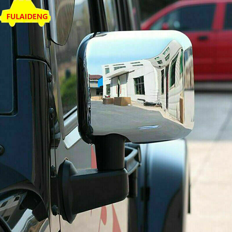 for Jeep for Wrangler JK 2007-2017 Chrome Side Door Rearview Mirror Cover Moulding