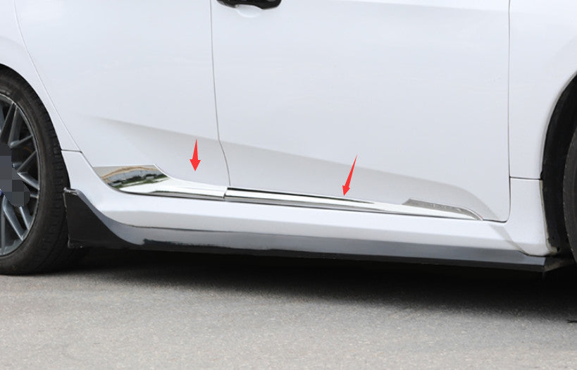 Chrome Car Side Body Door Sill Molding Cover Trim ABS for Honda for Civic 2016-2021
