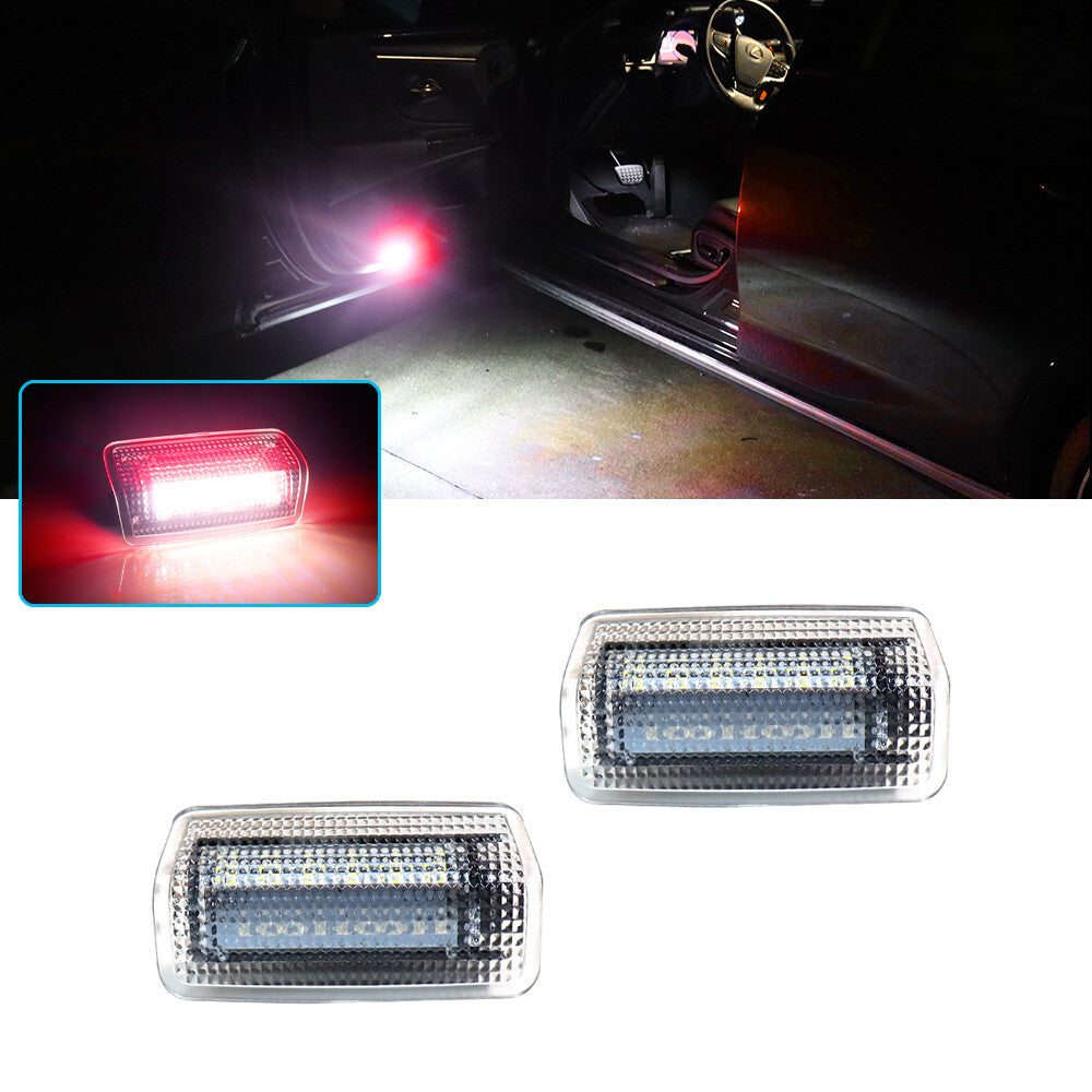 2 Pack LED Light Door Step Courtesy Lights for for Lexus for and for Subaru BRZ White + Red - v