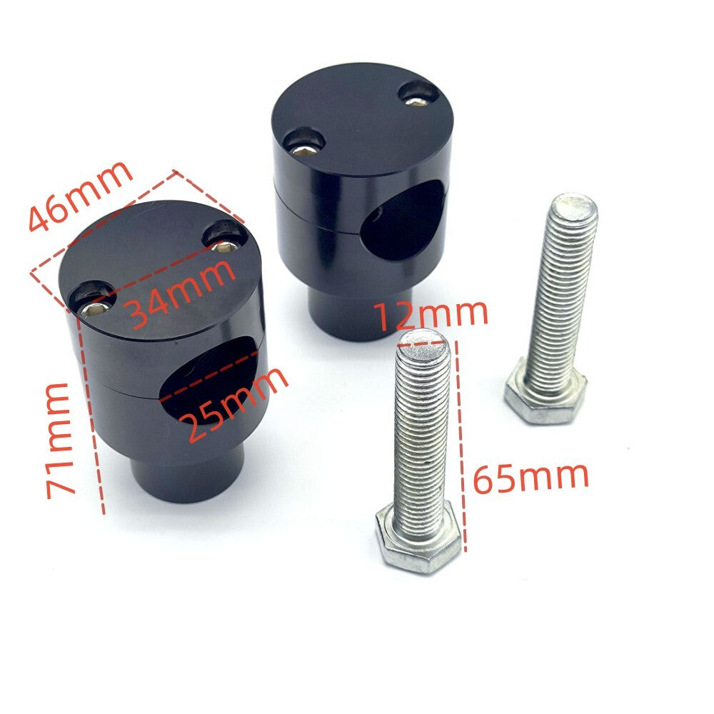 25mm Black Motorcycle Adjustable Handlebar Riser Clamps Fit for Honda Universal