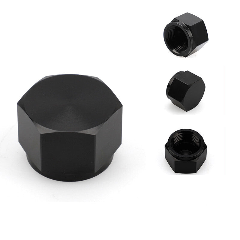 1-Pack Black - 10 Female Head AN Speaker Accessories Cap 10 AN Block Aluminum