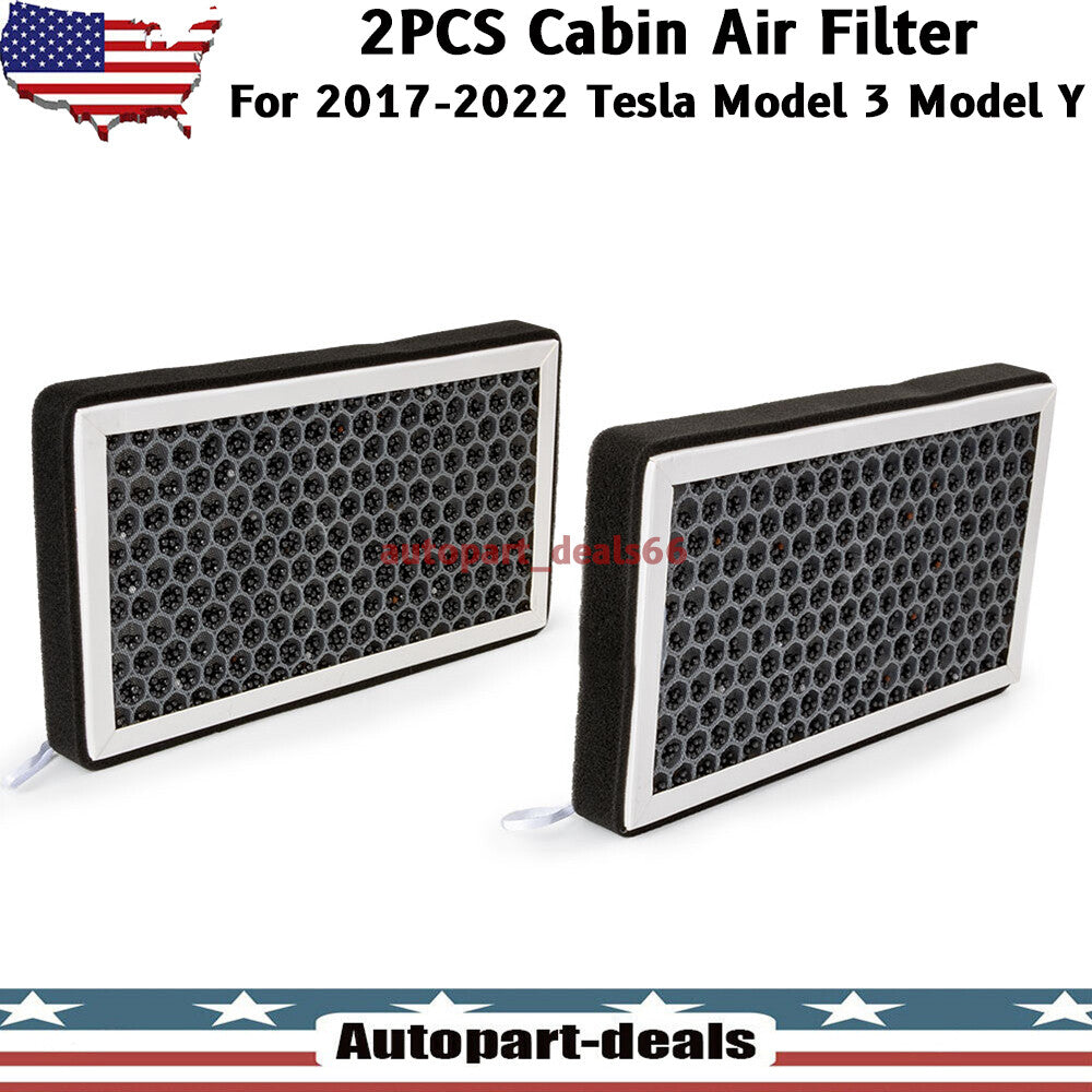 Set of 2 Cabin Air Filter Activated Carbon for Tesla Model 3 for Model Y 20167-2022 Q