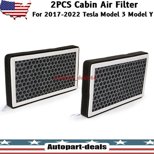Set of 2 Cabin Air Filter Activated Carbon for Tesla Model 3 for Model Y 20167-2022 Q