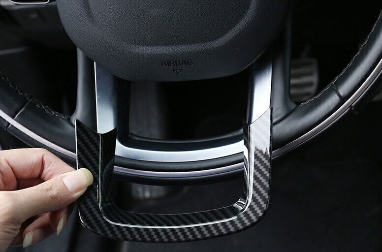 for Range Rover Velar 2018-20 Carbon Fiber Style Steering Wheel Sheet Cover Trim