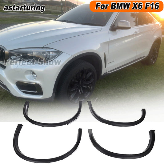 4PCS Wheel Arch Fender Flares Cover Lip Spoiler PP Fit for BMW X6 F16 SUV 15-18