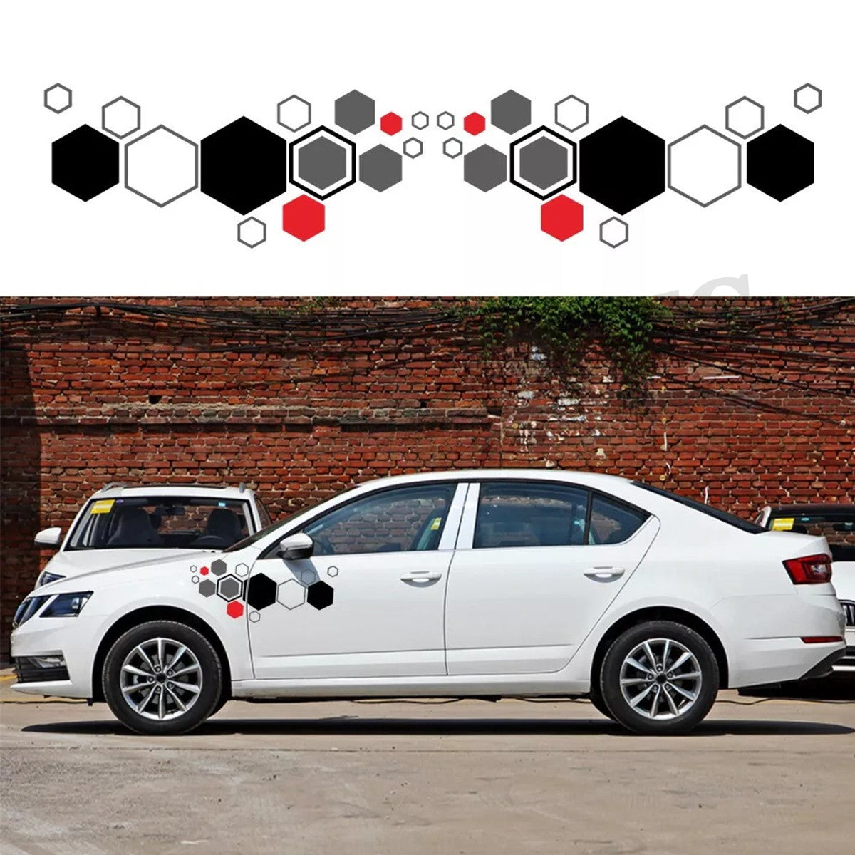 Honeycomb graphic sticker vinyl decals for car body side trim accessories