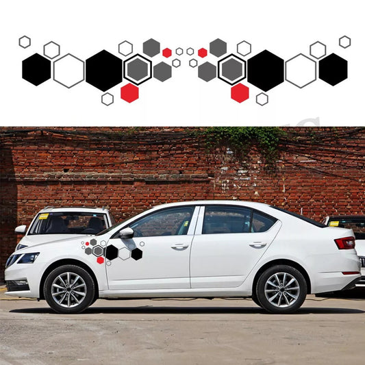 Honeycomb graphic sticker vinyl decals for car body side trim accessories
