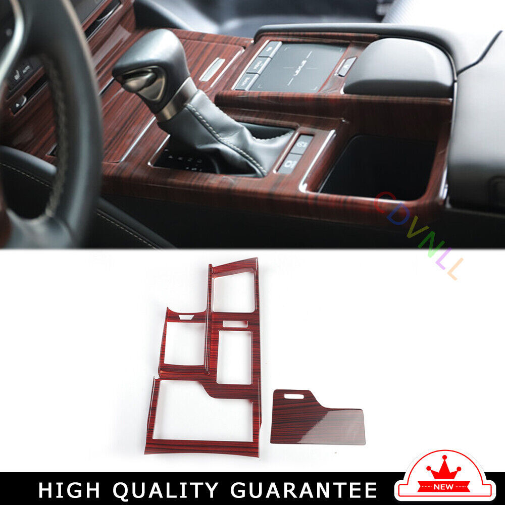 Console Gear Shift Frame Cover Trim Interior Fit for Lexus for ES 2015-2017 Red Wood