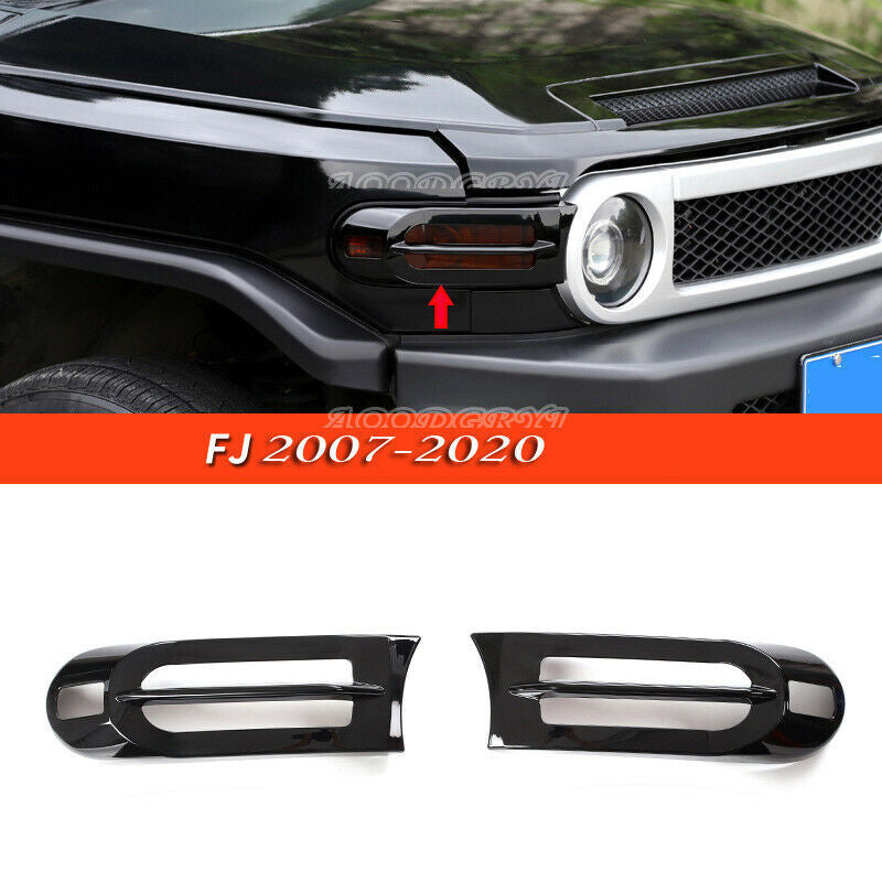 Glossy Black Front Fog Light Bumper Lamp Cover for Toyota FJ Cruiser 2007-2020