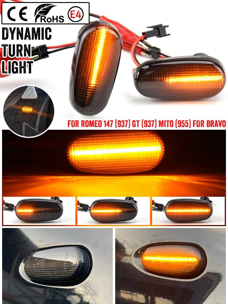 2pcs LED Dynamic Side Marker Light for Alfa Romeo 147 Turn Signal Light