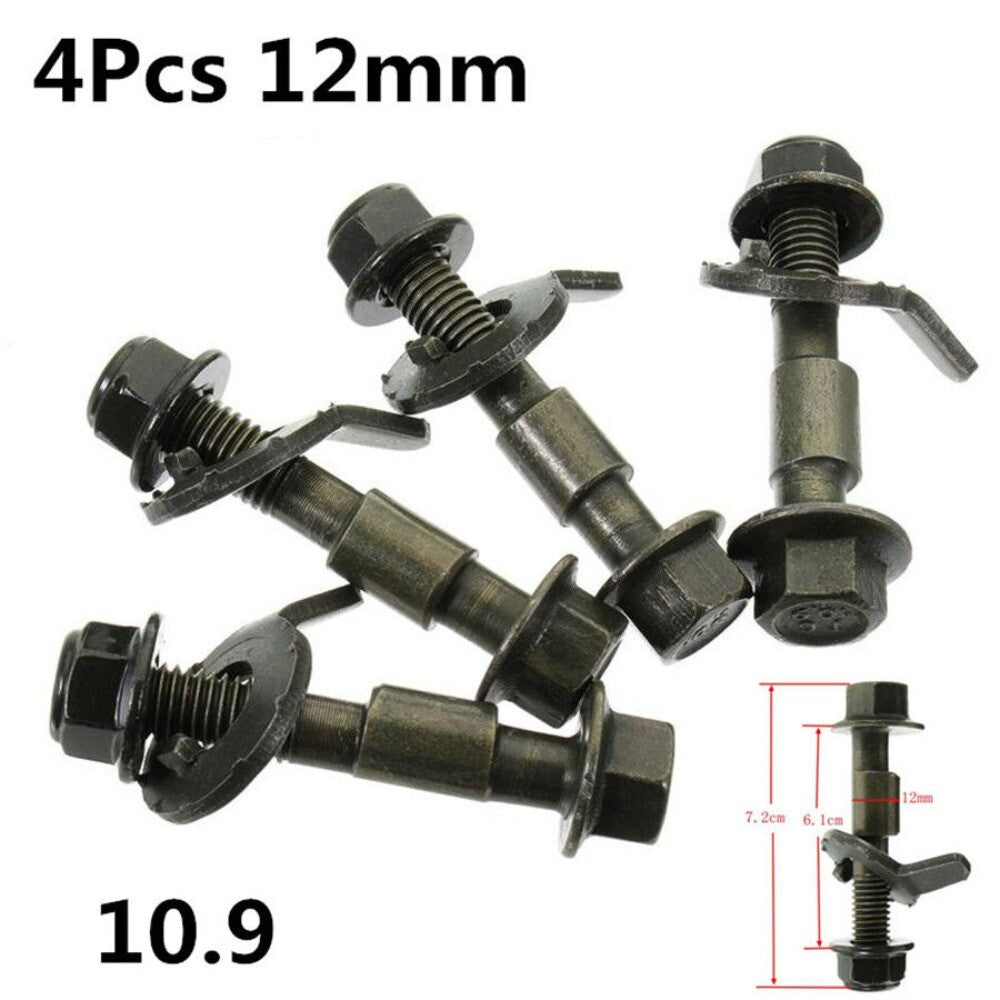 4x Steel Car Wheel Alignment Camber Bolt Screw with Anti-slip Gasket Repair Tool n