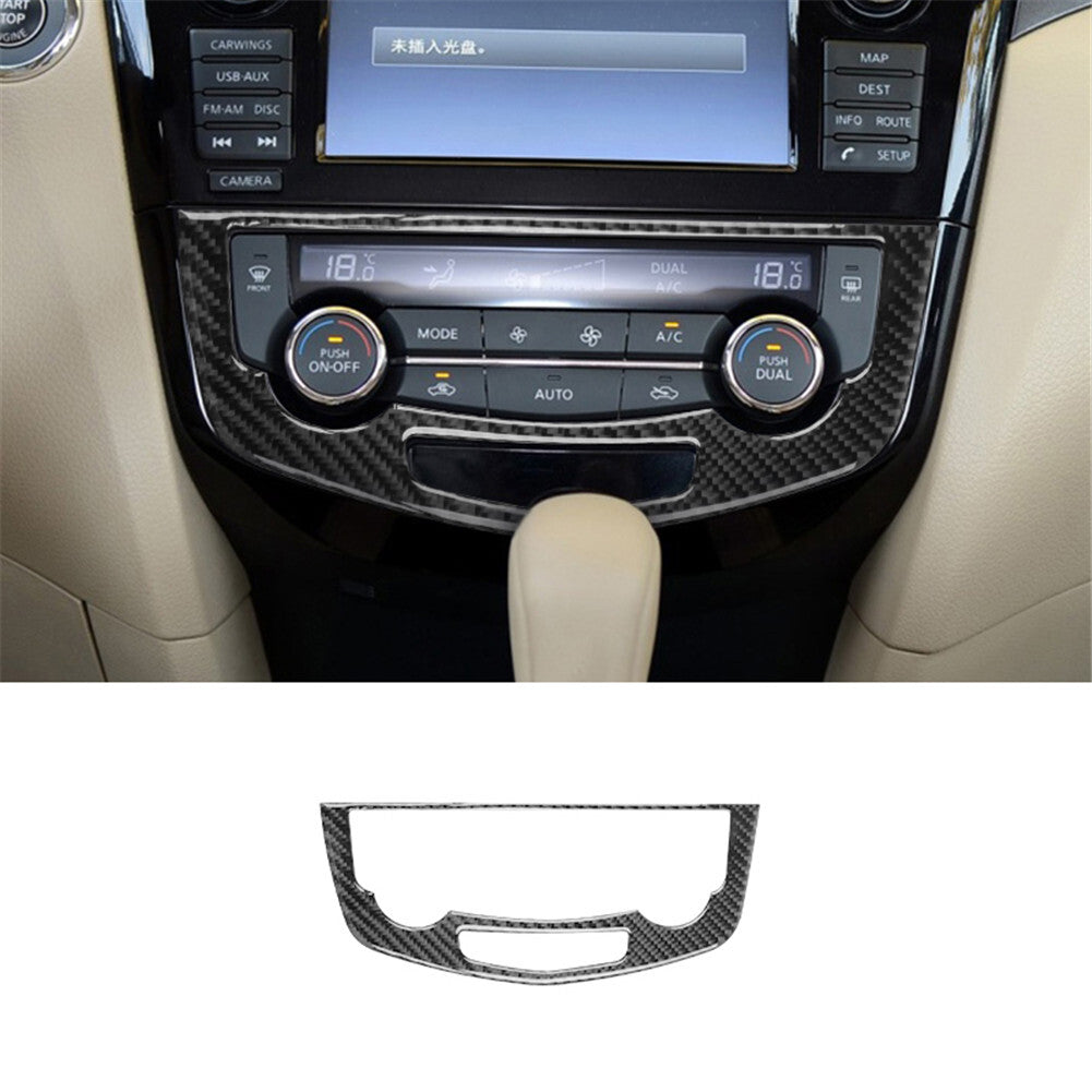 Carbon Fiber Digital Climate Control Cover Trim for Nissan Rogue 2014-2016