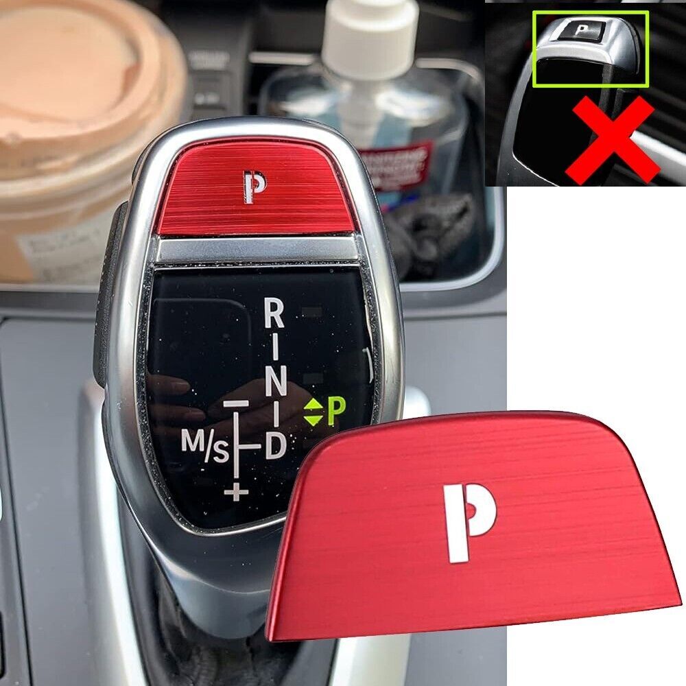 Red Car Inner Gear Shift Knob P Head Button Cover for BMW 2 3 5 Series X3 X4 X5