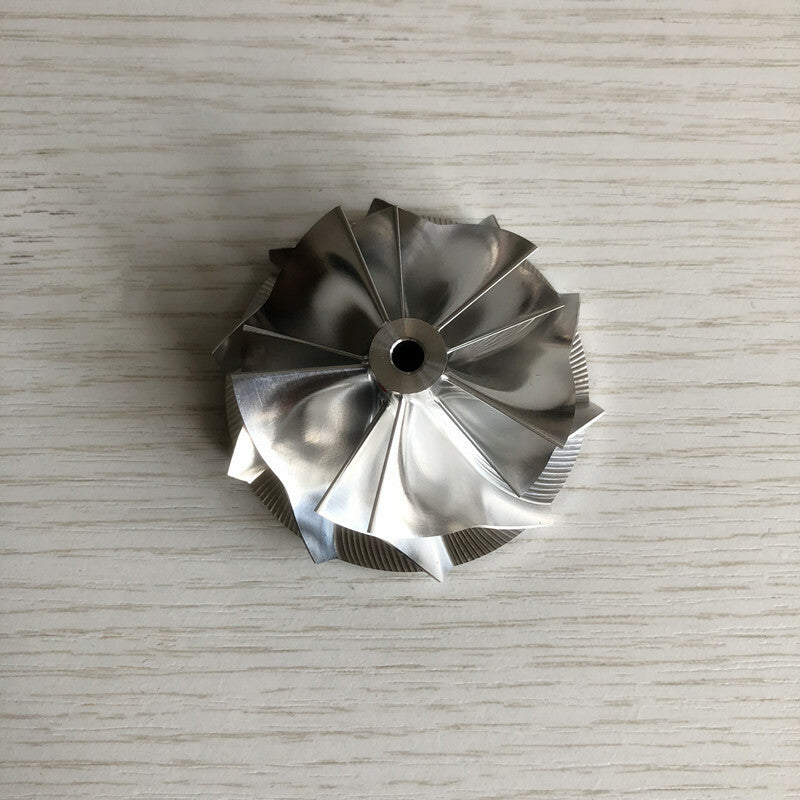 K04 50.39/60.00mm 5+5 blades turbine milling/bulk compressor wheel