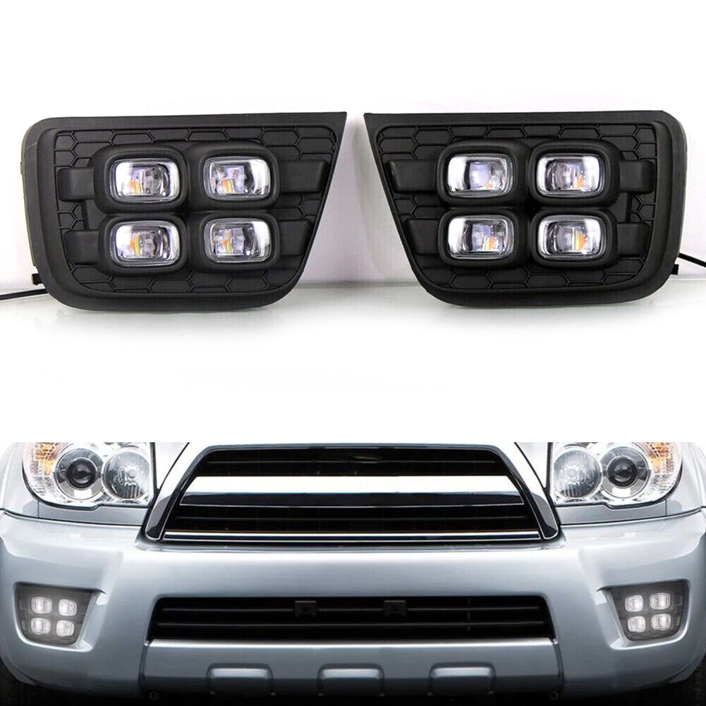 1Pair LED DRL Daytime Running Light Fog Lamp Fit For 4Runner 2006-09 Assy v
