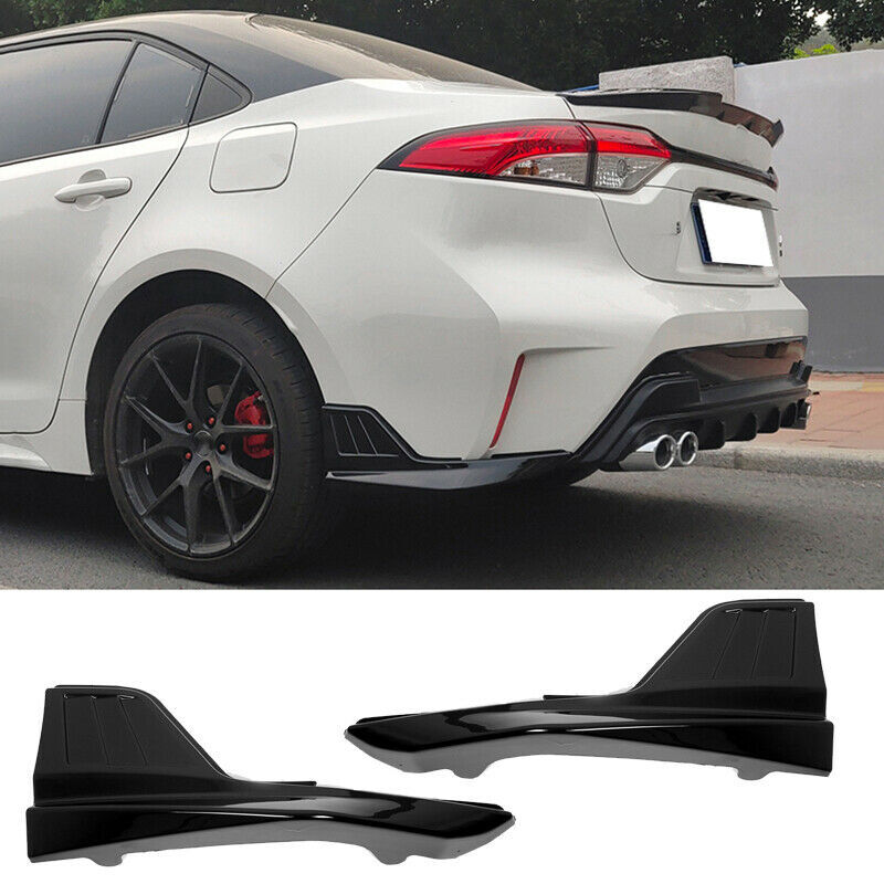 for Toyota for Corolla 2019-2022 Glossy Black Rear Bumper Side Corner Spoiler Guard